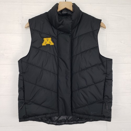 Nike Big 10 Minnesota Golden Gophers Puffer Vest Womens Therma-Fit Black Small