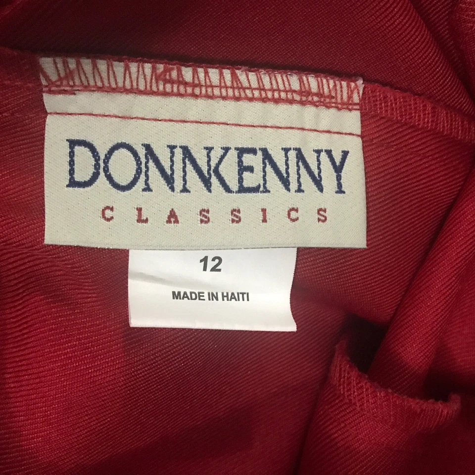 Donnkenny Pants Women’s 12 Red Elastic Waist Pull-On Pockets Lightweight - Image 2 of 4