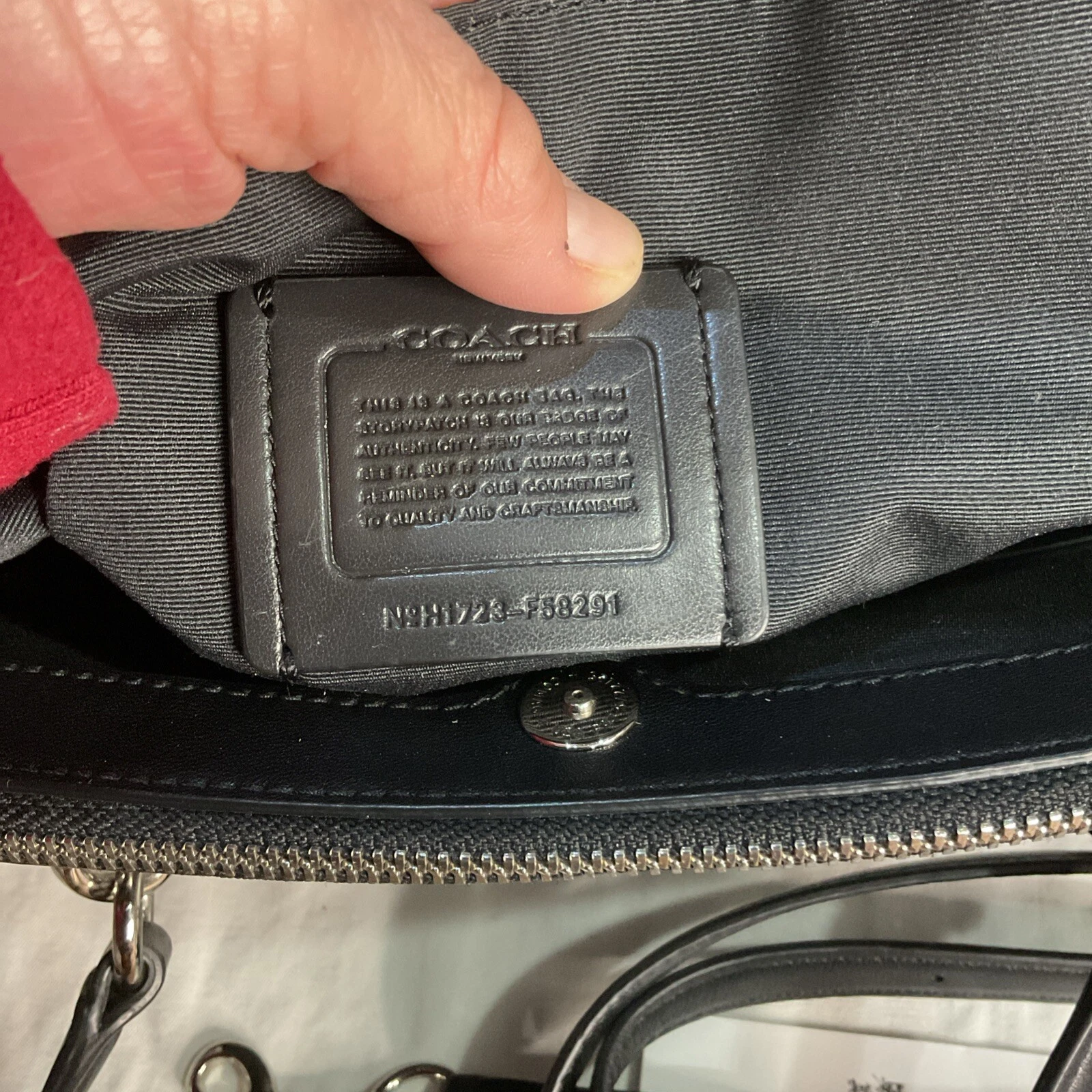 Coach F58291 Borsa a tracolla firmata Christie nera e grigia