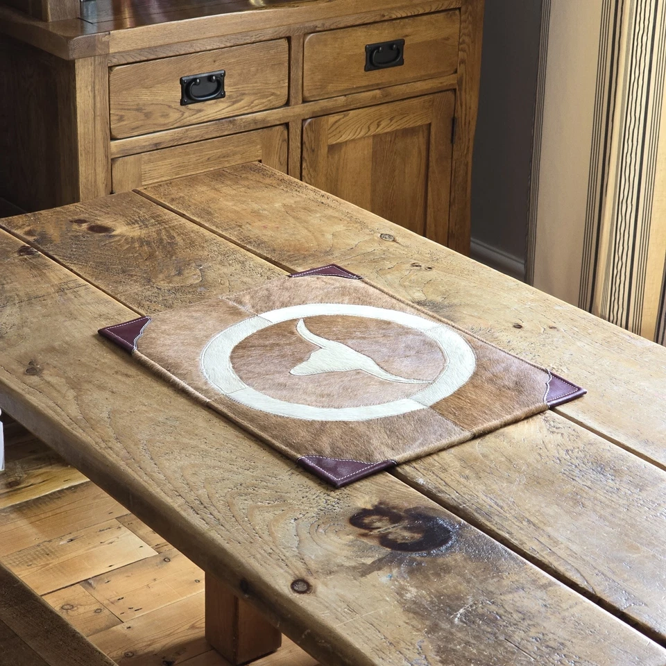 Cowhide table placemat, Premium quality, Genuine hair-on leather, house warming - Image 2 of 4