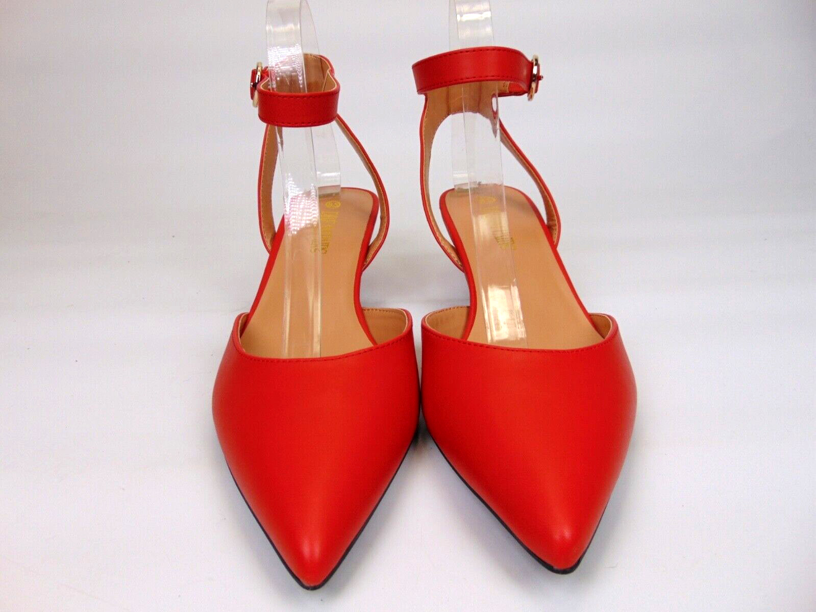 Dream Pairs Womens Pumps Low Kitten Heel Pointed Toe Pump Shoes Size 8.5 M, Red