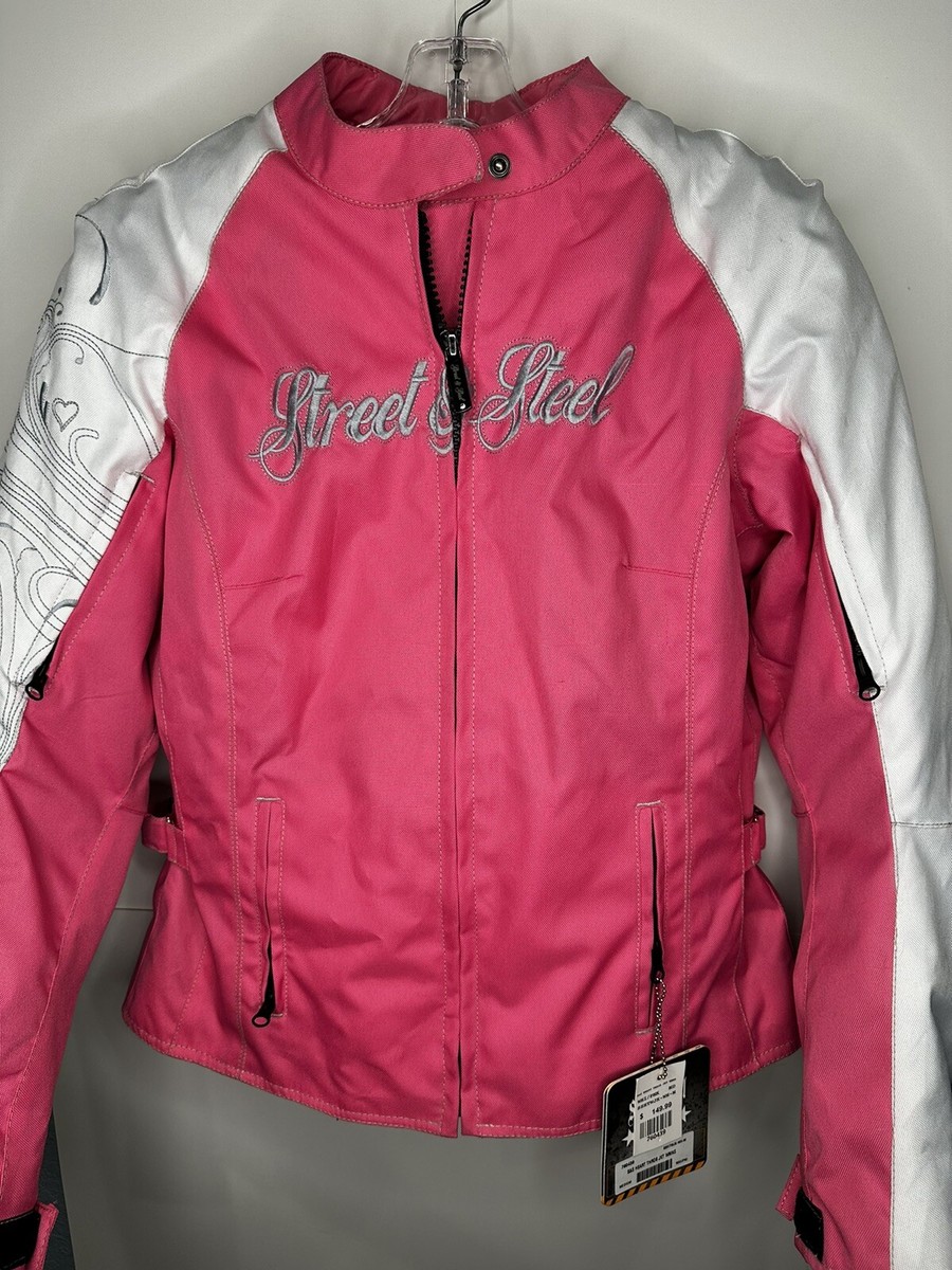 Street & Steel Women's Motorcycle Jacket Size Medium Pink