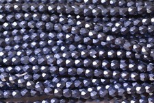 Czech Fire Polished 3mm round faceted glass beads - CT Metallic Niagara