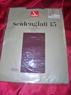 FALKE Seidenglatt 15 Glanz Nylons Feinstrumpfhose Gr. 40-42 in bordeaux OVP