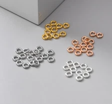 10Pcs Sterling Silver Open Closed O Ring Round Jump Findings Repair Connector