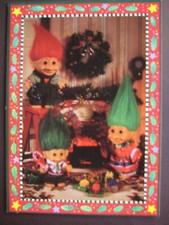 UNUSED vintage greeting card Troll-i-day Greetings CHRISTMAS Troll Doll Friends