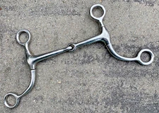 Short Swivel Shank Grazing Bit for Western Horse Bridle, 5" Snaffle Mouth