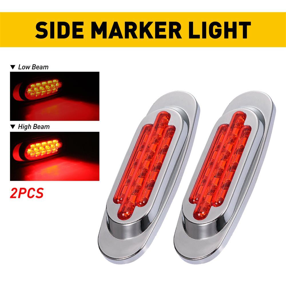 Signal LED Tail Driving Lights for Truck Trailer Red Oval Side Marker Lights 2/4/6 Pack