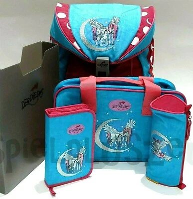 DerDieDas Rucksack Set 5-teilig ErgoFlex Lovely moon Pferd Mädchen Ranzen 800g