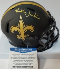 NEW ORLEANS SAINTS RICKEY JACKSON SIGNED ECLIPSE MINI HELMET BECKETT COA