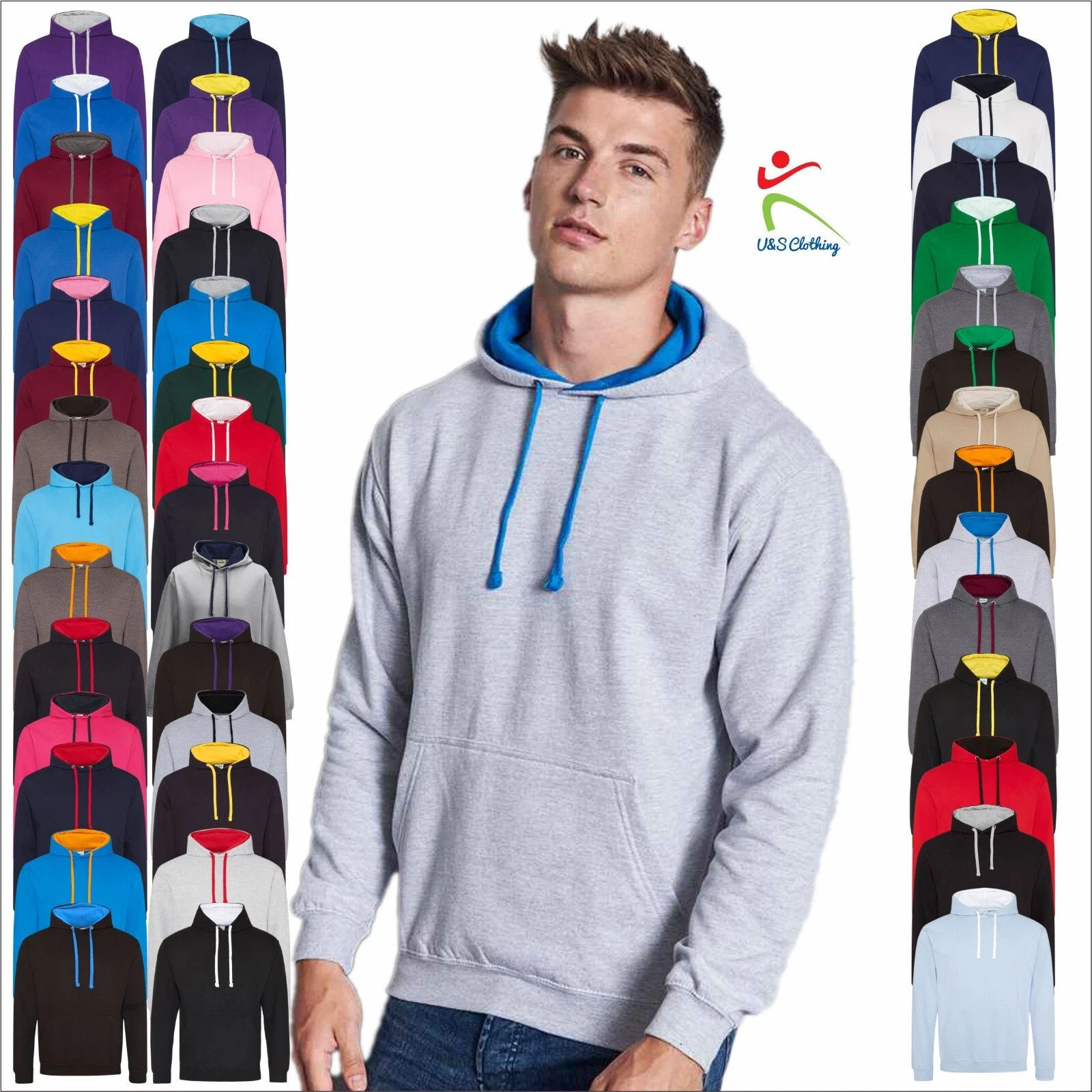 AWDis Mens Varsity Hoodie Contrast Hood Jumper Casual Pullover Hooded Sweatshirt
Opens in a new wind