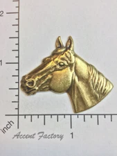 40023         Brass Oxidized Quarter Horse Head Jewelry Finding