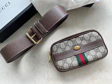 Borsa/borsa a tracolla Gucci Ophidia marrone con cintura (tg. 85 cm)