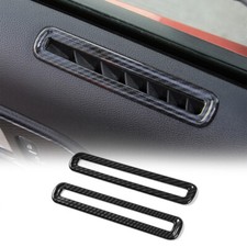 2pcs Interior Door Air Vent Frame Trim Cover For Ford Mustang 2015 Carbon Fiber