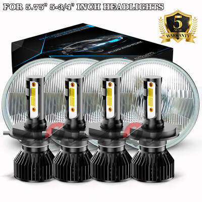 4Pcs 5.75'' LED Headlights+H4 Bulb FOR Chevy Impala El Camino High/Low Beam