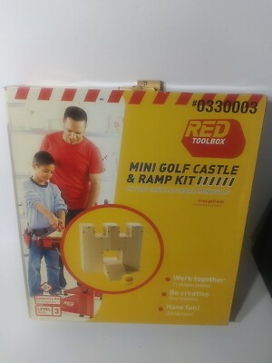 RED TOOLBOX Wooden Mini Golf Castle & Ramp Kit - Level 3 Carpentry New