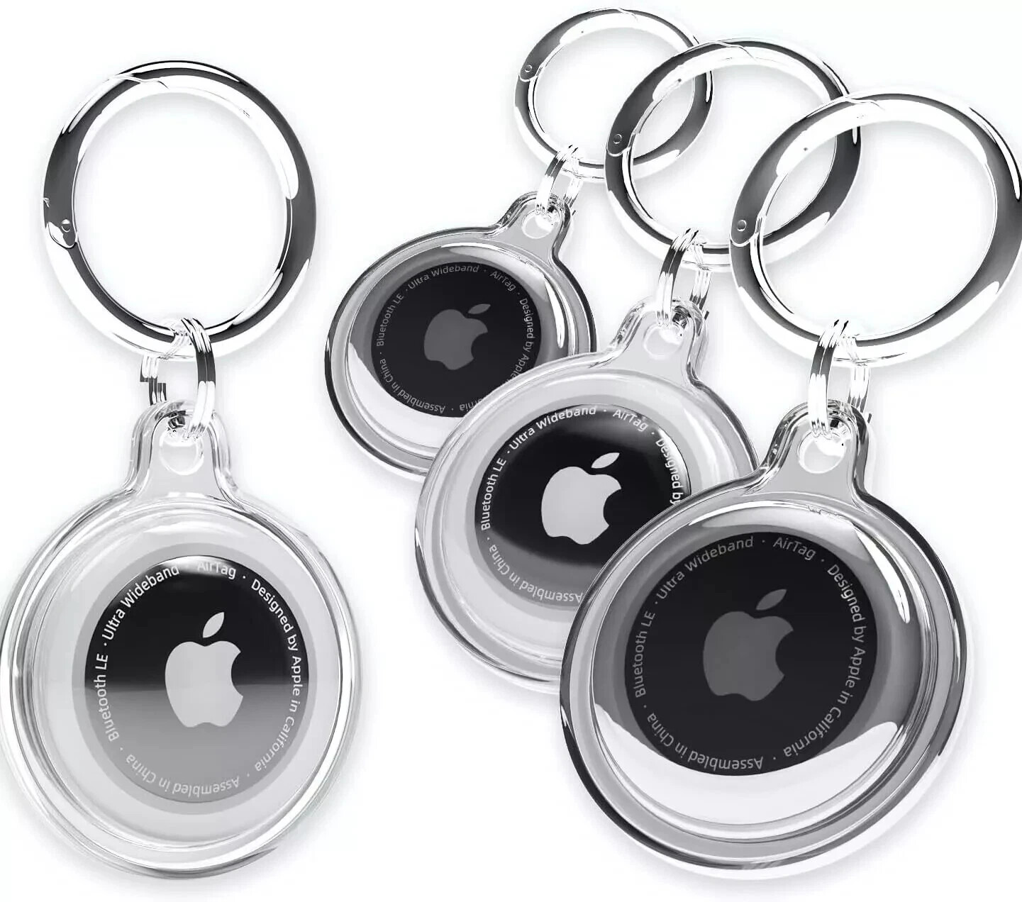 4 Pack Waterproof Airtag Keychain Holder for Apple GPS Tracker