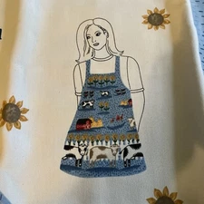 Heart of the Country Apron Panel Uncut Farm Barn Cows Watermelon Sunflowers Hay