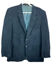 Vintage Union Made navy blue BACHRACH REGENT Ultra Suede Wool Jacket Blazer
