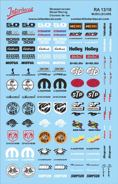 Straßenrennen JDM 13 1/18 Naßschiebebild Decal 120x80mm INTERDECAL