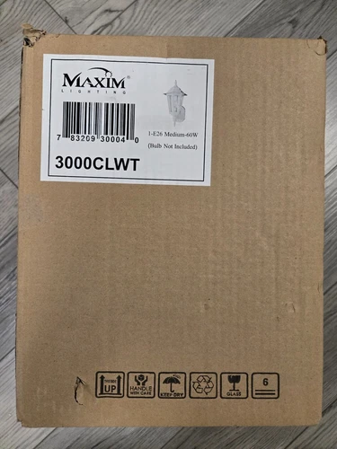 Maxim Lighting Buil One Light Outdoor Wall Mount #3000CLWT White - Picture 1 of 2