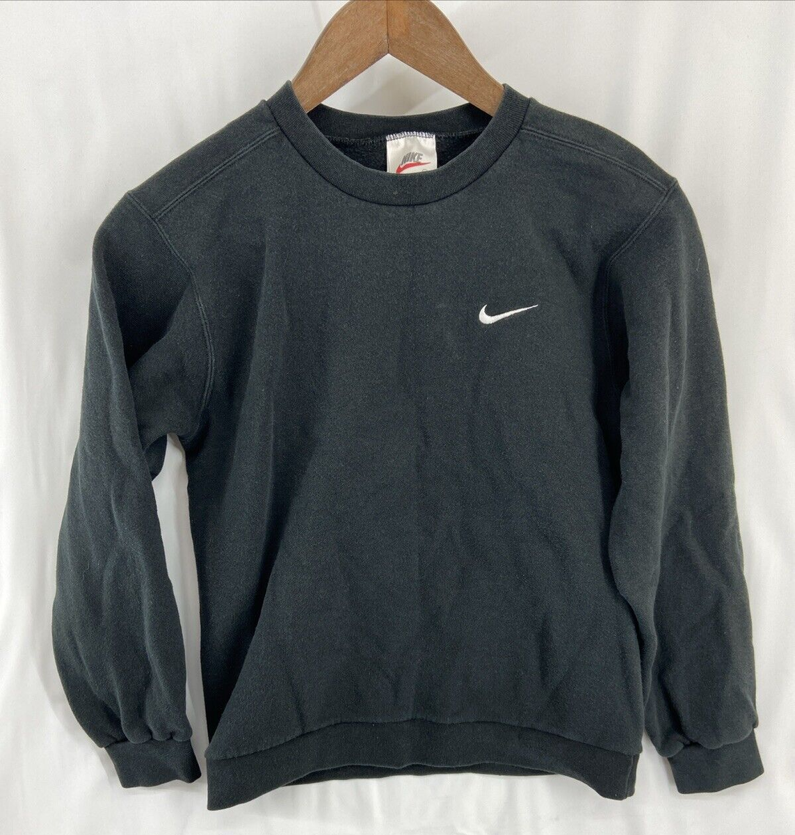 Nike Sweater Vintage Swoosh Check Gym Pullover Crewneck Kids Size