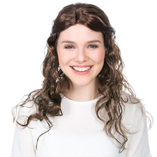 Perücke Braun Locken Göttin Barock Cowgirl Indianerin Piratin Matrosin Fasching