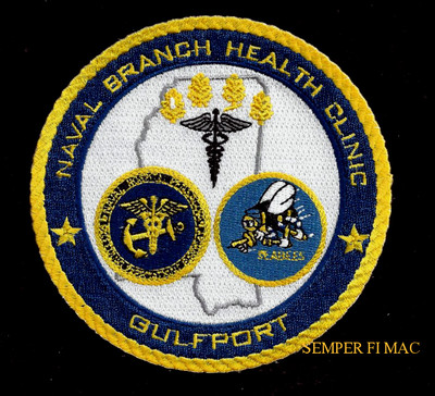 GULFPORT MS US NAVAL BRANCH CLINIC PATCH US NAVY VETERAN PIN UP DOC NURSE WOW