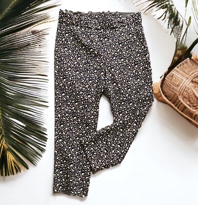 Rafaella Women's Size 8 Stretch Comfort Capri Pants Navy/Animal Print NWT
