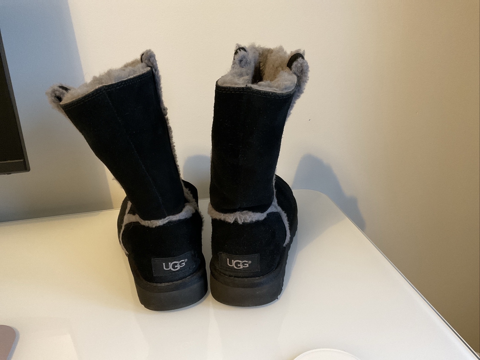 UGG Boots Black Size 4 Good Condition eBay