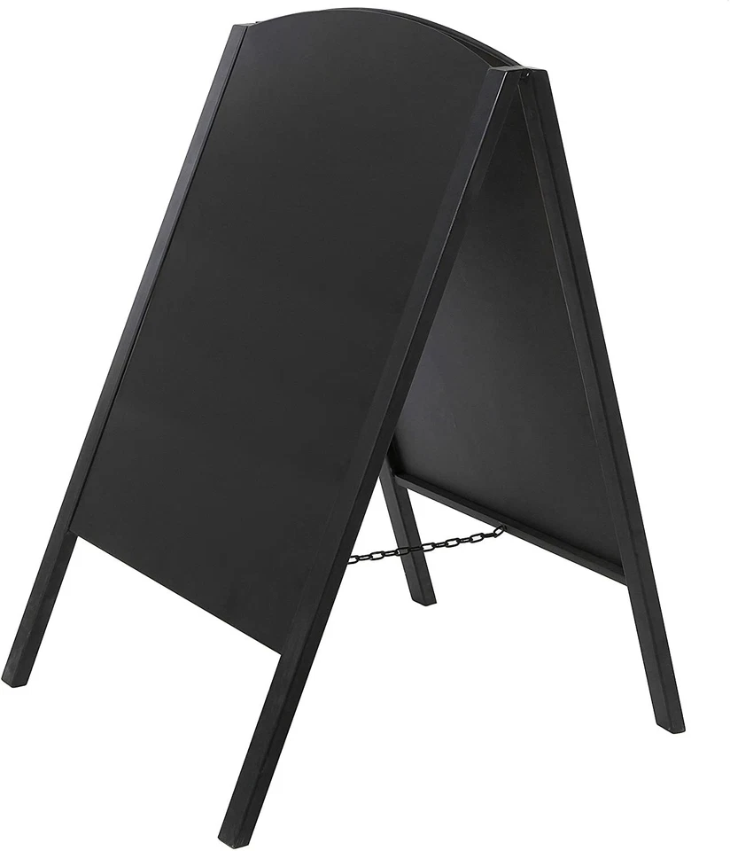 Black Metal Large A-Frame Erasable Decorative Chalkboard Signage/Menu Board - Image 4 of 4