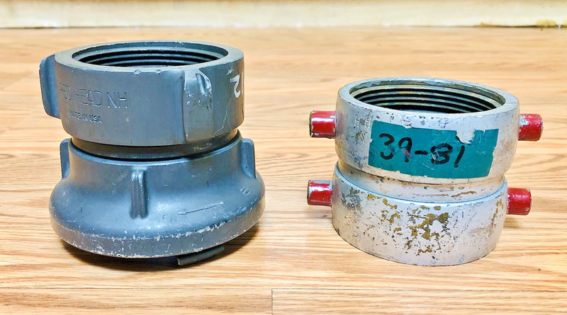 Lot 2 Fire Hose hydrant Adapter Red Head 2.5" 3" Double Male Firefighter coupler
