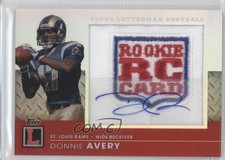 2008 Topps Letterman Rookie Logo Refractor 5/10 Donnie Avery Patch Auto 4p7