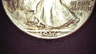 1916 s walking liberty half dollar VG San Francisco Mint