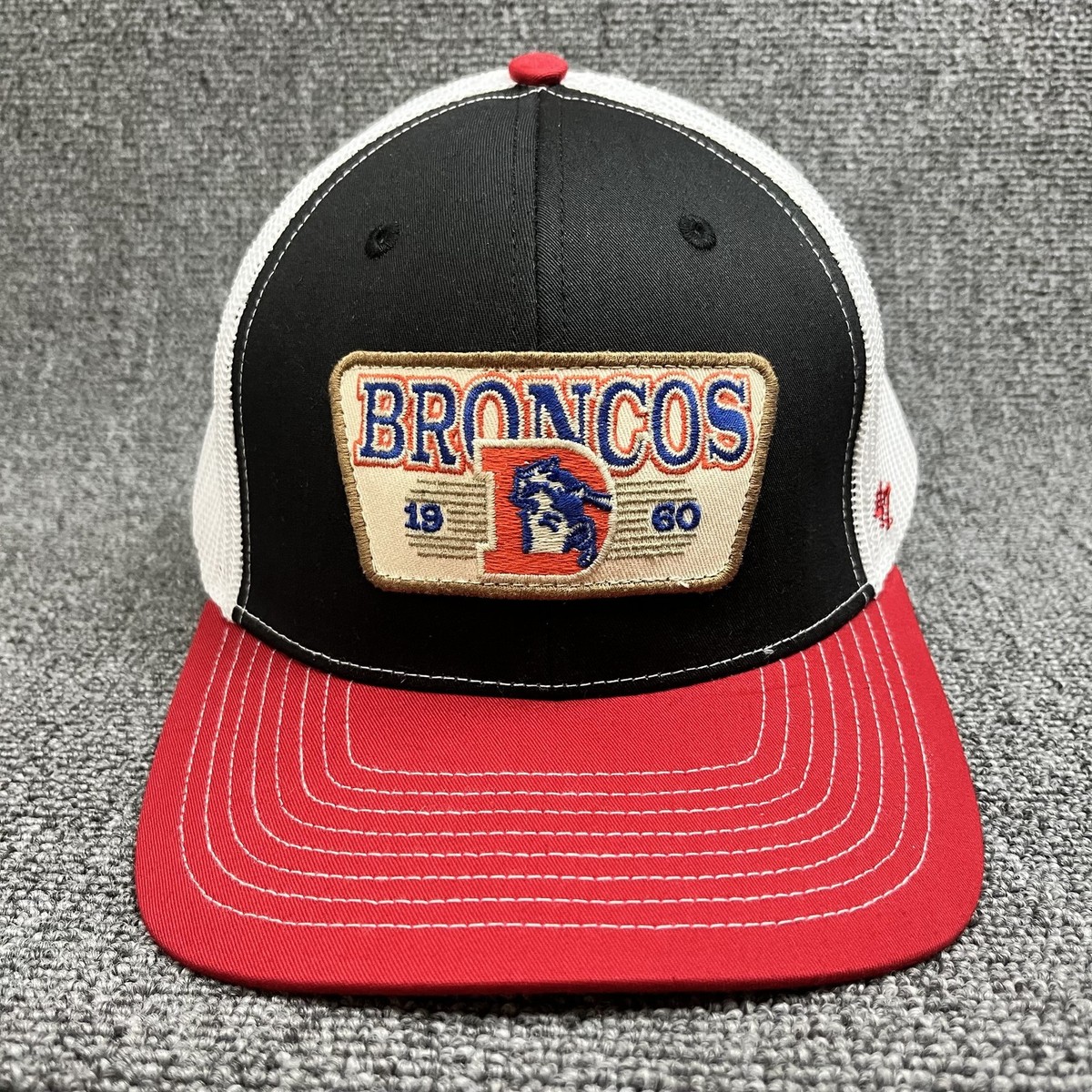 Denver Broncos '47 Brand Trawler Trucker Hat 1960 D Logo Patch Snapback Black