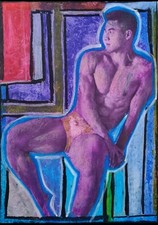 Woman Portrait Modern Art Oil Pastel Mix Media A4 Paper Modern Art Picture