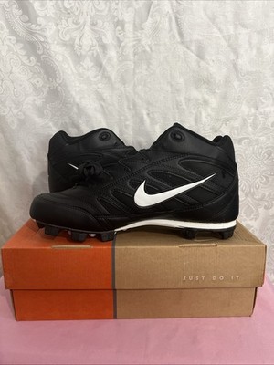 NEW Nike Men's Size 11 MCS Keystone 3/4 Hi Baseball Cleats Black Shoes Lace Up