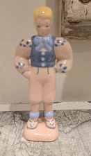 VTG 1940 Art KAY FINCH Figurine Blue & Pink Boy California  Pottery 6" Blonde