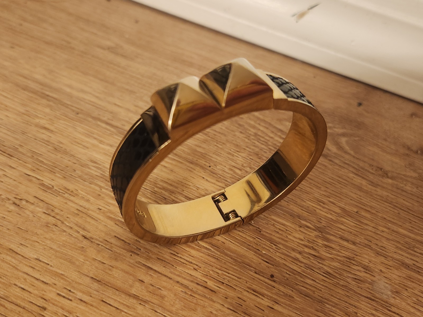 Michael Kors Gold-Tone Python-Embossed Leather Ba… - image 1