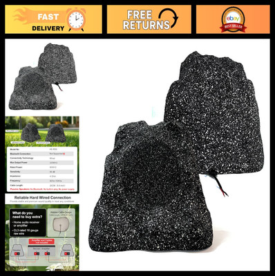 Herdio 6.5'' Outdoor Rock Speakers Waterproof Pair for Pool Garden Deck