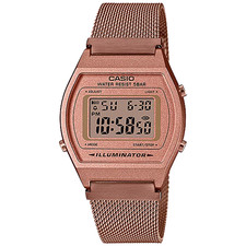 CASIO B640WMR-5AVT DIGITAL QUARTZ ROSE GOLD MESH BAND WATCH