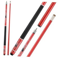 58" 2-Piece Fiberglass Graphite Composite Billiard Pool Cue Sticks Red 21oz