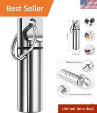 Waterproof Mini Pocket Pill Box Keychain - Portable Medicine Holder in Silver