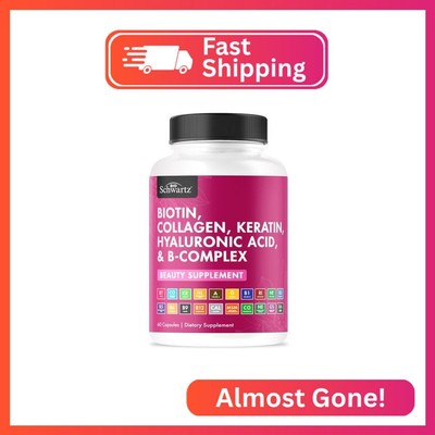 BioSchwartz Biotin Collagen Keratin Supplement - Hair Vitamins for Women - 10000