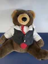 Russ Berrie Stock Broker Bear Stearns Chase Teddy Bear Stuffed Vintage RARE 