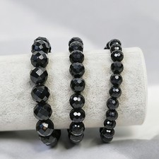 Shungite bracelet with multiple cut round beads fashionable bracelet gift 7-12mm