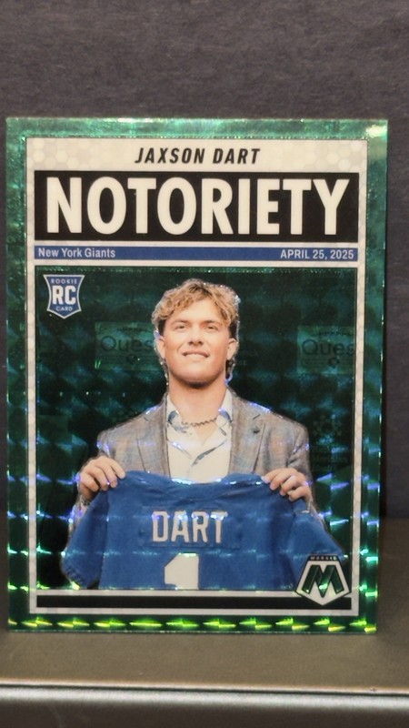 2025 Panini Mosaic Notoriety Jaxson Dart #11 Green Mosaic Prizm (RC)