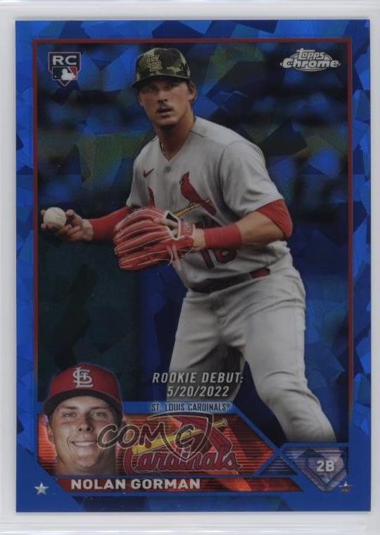 2023 Topps Chrome Update Sapphire Edition Rookie Debut Nolan Gorman #USCS221 2l4