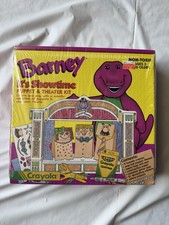 Vintage 1993 Barney It  s Showtime Puppet  Theater Kit   Crayola   Sealed