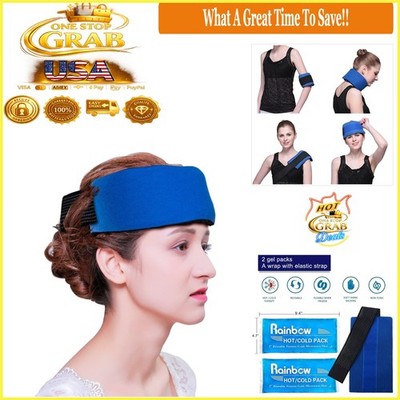 Rezept Headache Ice Pack Wrap with Strap, Reusable Gel Cold Hot Pack for Head...